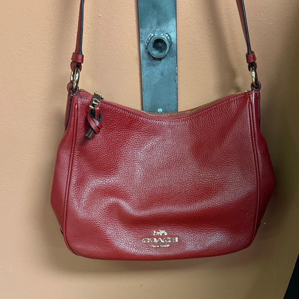 Coach Cherry Red Leather Shoulder Bag